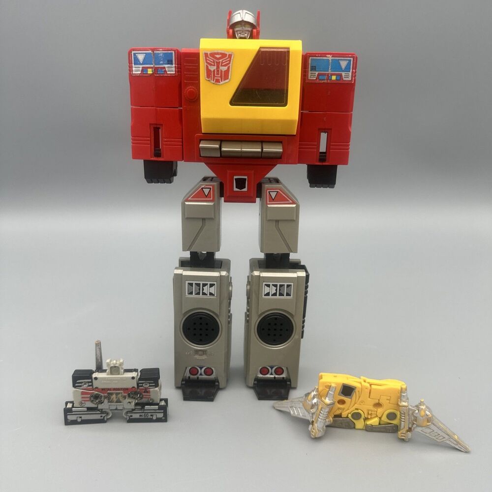 G1 Transformers Blaster Boombox, Steel Jaw, Rewind Lot Of 3 Cassettes & Autobot